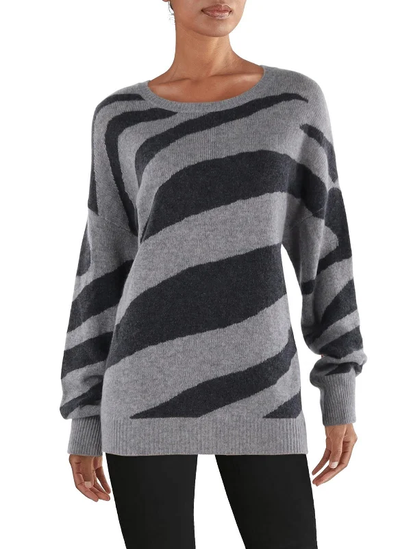 Playful Style Womens Cashmere Striped Pullover Sweater