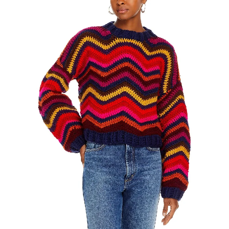 Chic Outfits FARM Rio Womens   Crochet Long Sleeve Pullover Sweater