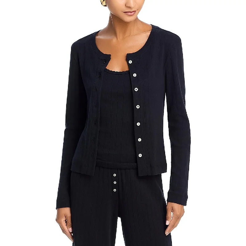 Soft Relaxation Wear LESET Womens Cotton Knit Cardigan Sweater