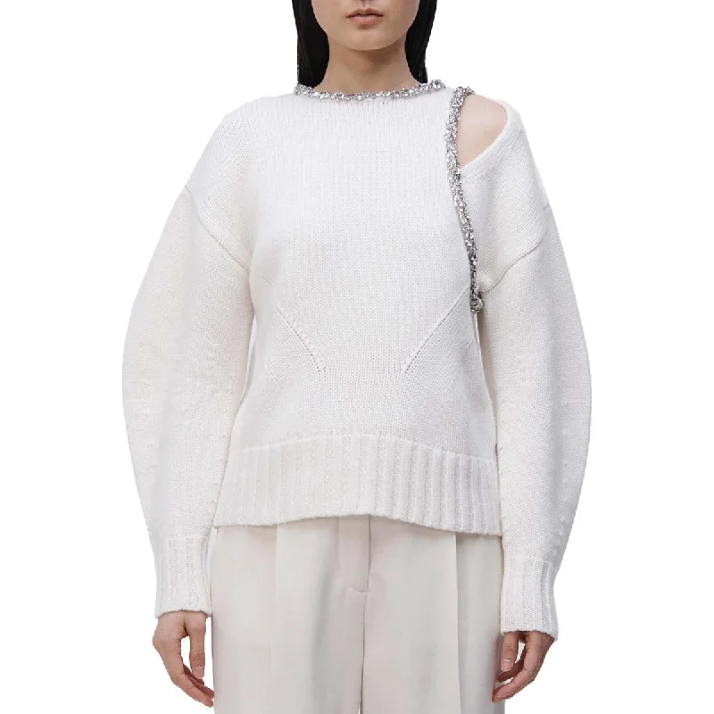 Warm Chic SIMKHAI Womens Monroe Cutout Ribbed Trim Pullover Sweater