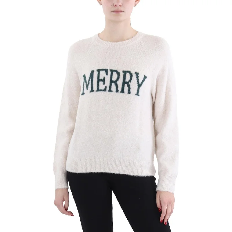 Weekend Comfort Wear Z Supply Womens Knit Ribbed Trim Christmas Sweater
