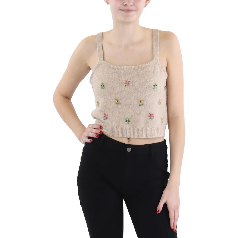 Elegant And Elegant English Factory Womens Square Neck Short Crop Sweater