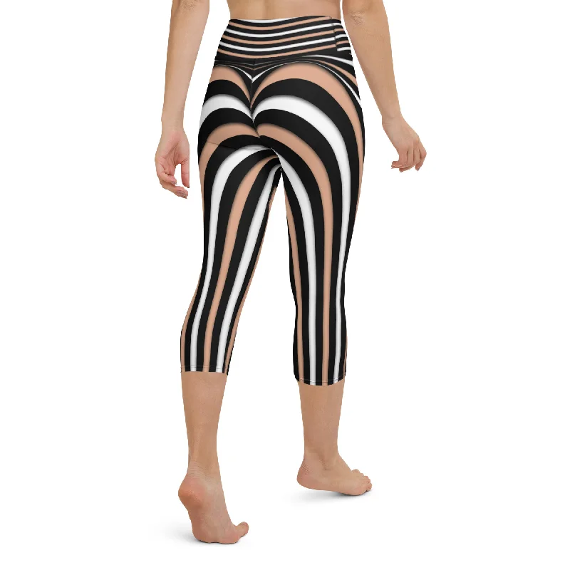 Cozy Chic Heart Shaped Illusion Yoga Capris