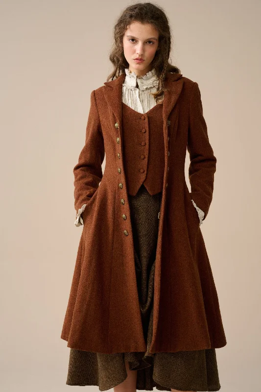 Romantic Data Doreen 15 |Vest-Layered 100% Wool Coat