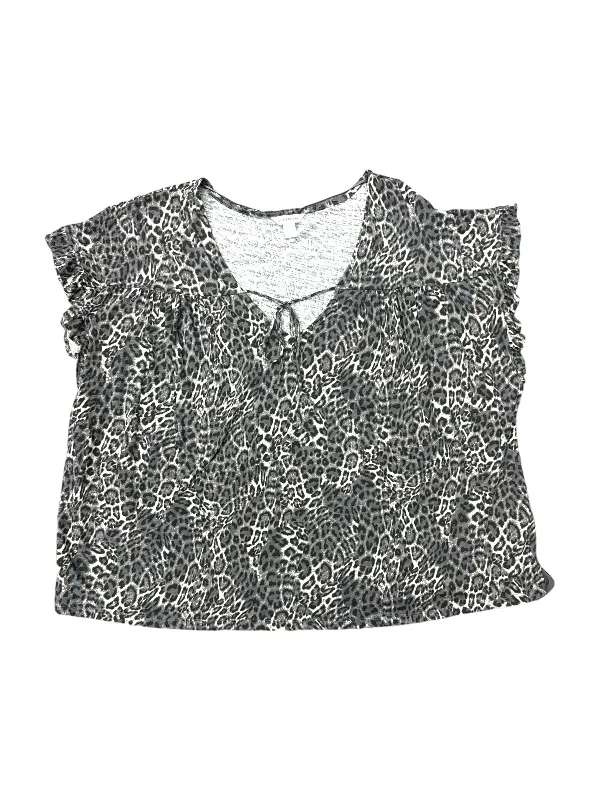Body Design Animal Print Top Short Sleeve Joe Fresh, Size 2x