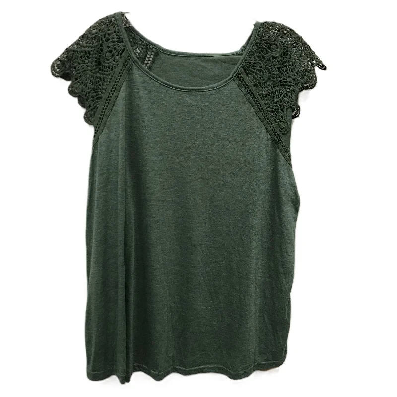 Comfortable Outfits Green Top Short Sleeve By Shein, Size: 4x