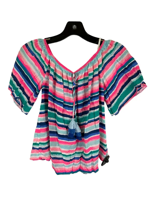 Warm Comfort Multi-colored Top Short Sleeve Designer Lilly Pulitzer, Size Xs