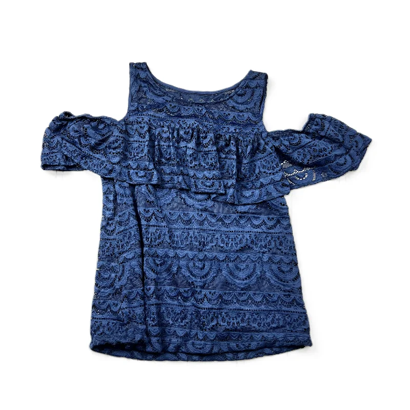 Double-sided Wear Navy Top Short Sleeve Designer By Lilly Pulitzer, Size: S