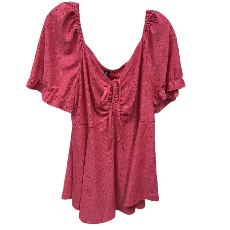Weekend Style Pink Top Short Sleeve By Shein, Size: 4x