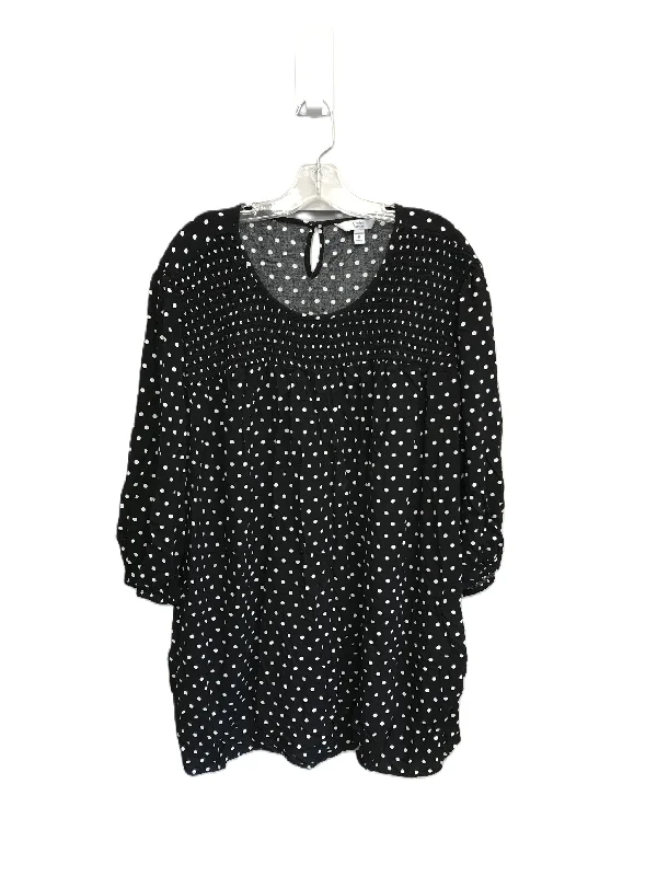 Fashion Classic Polkadot Pattern Top Short Sleeve By Croft And Barrow, Size: 3x