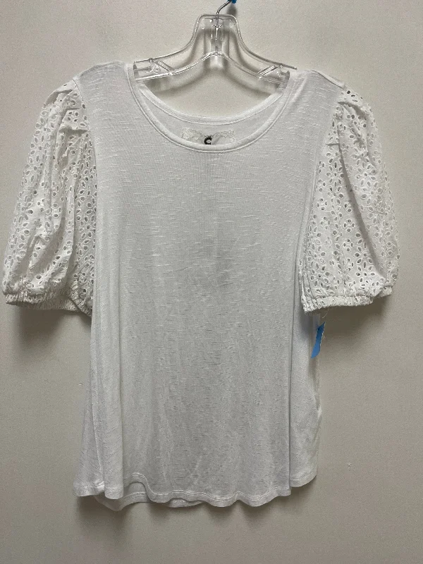 Versatile Wear Top Short Sleeve By Cupio In White, Size: M