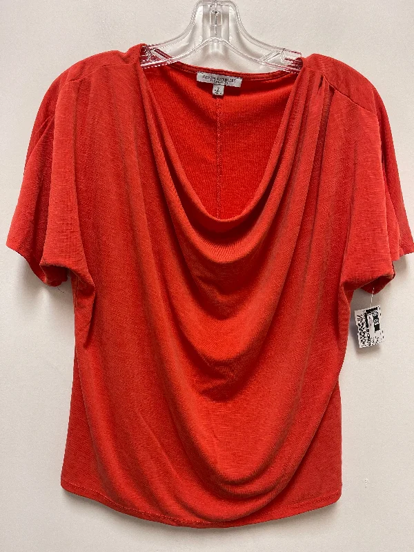 Chic Relaxation Top Short Sleeve By Green Envelope In Orange, Size: S