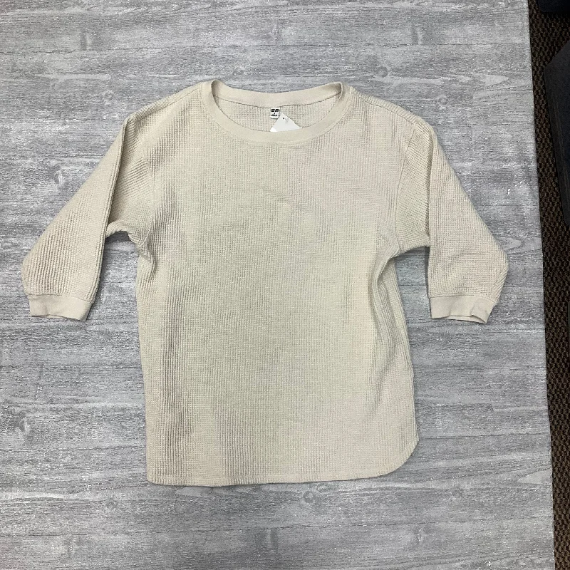 Summer Selection Top Short Sleeve By Uniqlo In Cream, Size: S