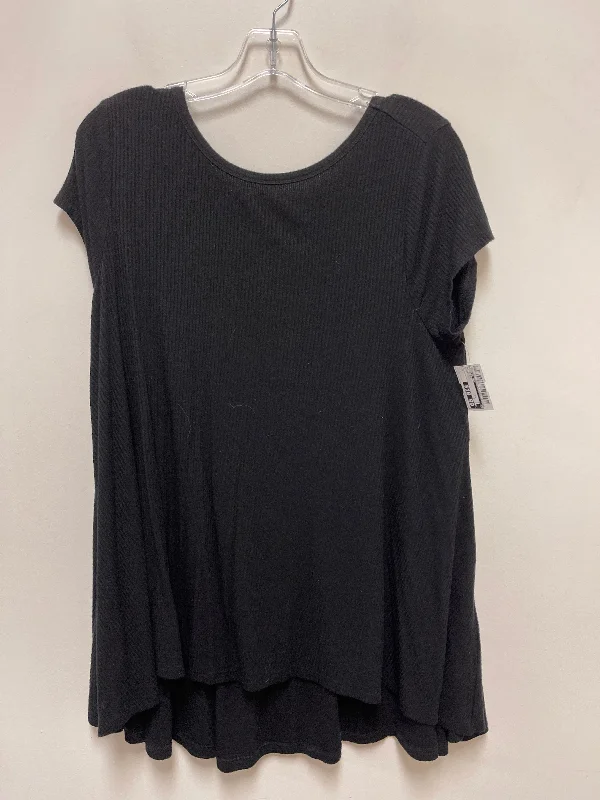 Stylish Comfort Tunic Short Sleeve By Olivia Sky In Black, Size: M