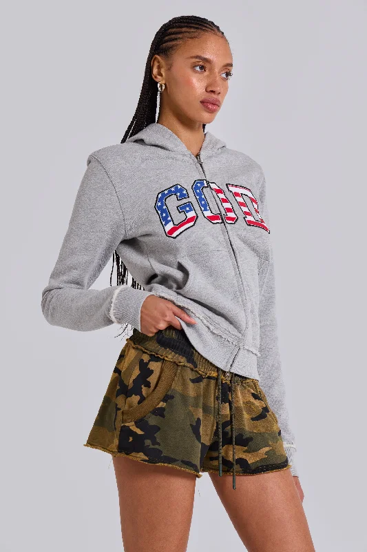 Elegant And Elegant Camo Mini Jogger Shorts