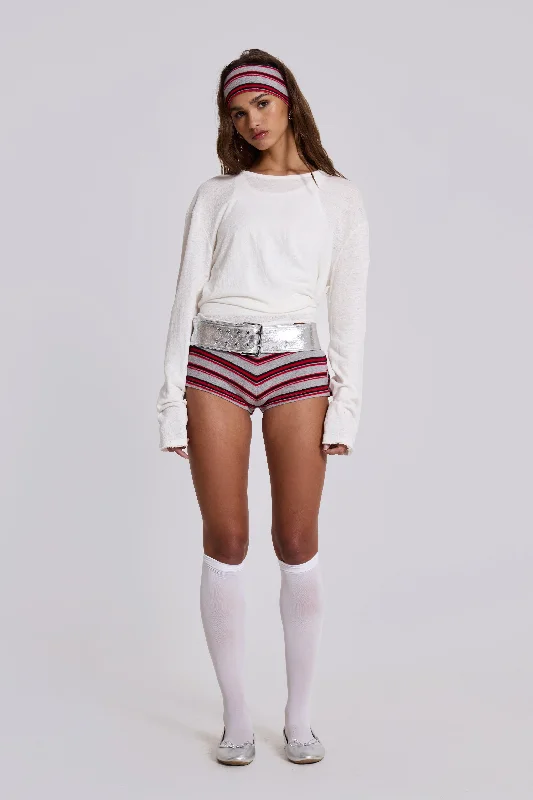 Soft Feel Isla Stripe Mini Shorts