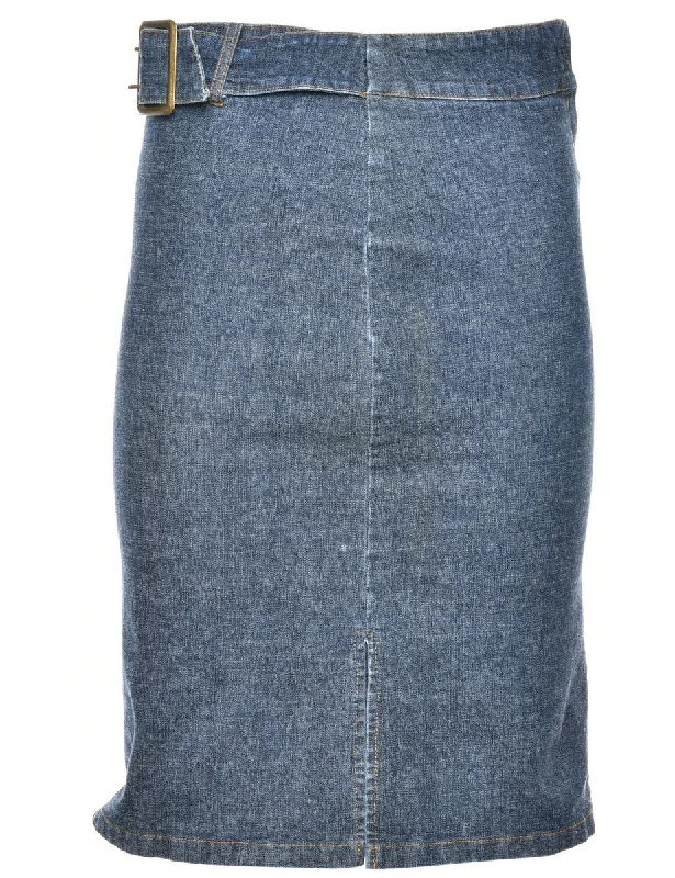 Exquisite Design Pencil Shape Denim Skirt - S