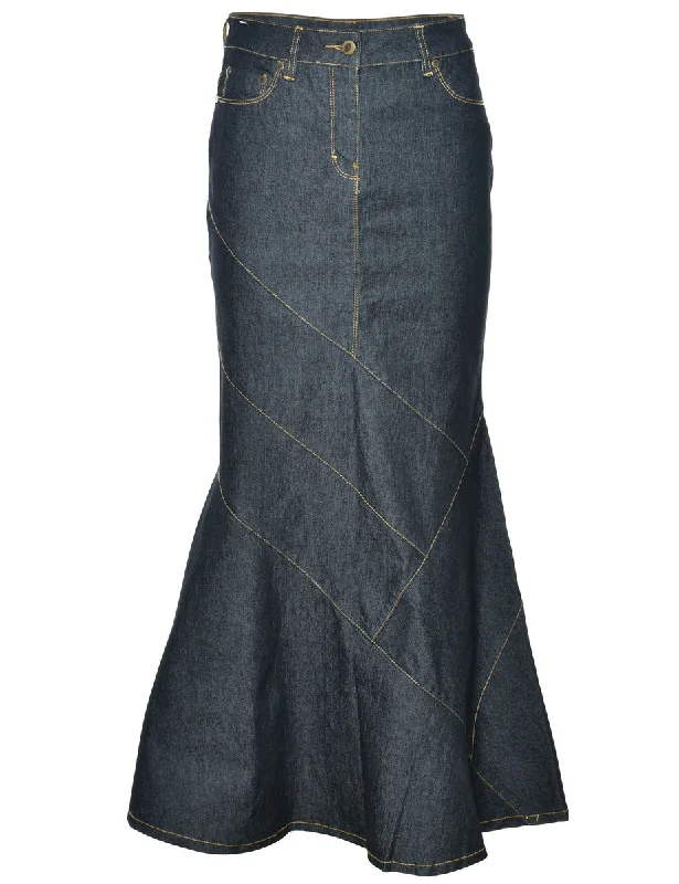 Fashionable And Fashionable Pencil Shape Fishtail Hem Denim Skirt - M