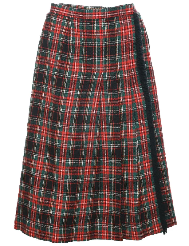 Customized Version Plaid A-line Skirt - M