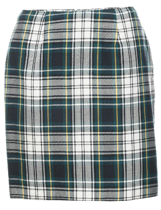 Simple Style Plaid Pencil Skirt - M
