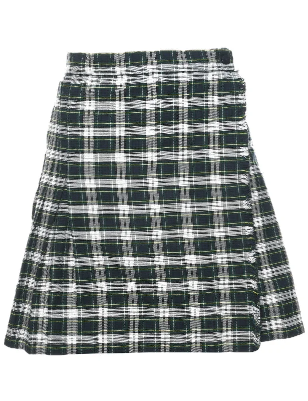 High-end Design Plaid Pleated Skirt - M