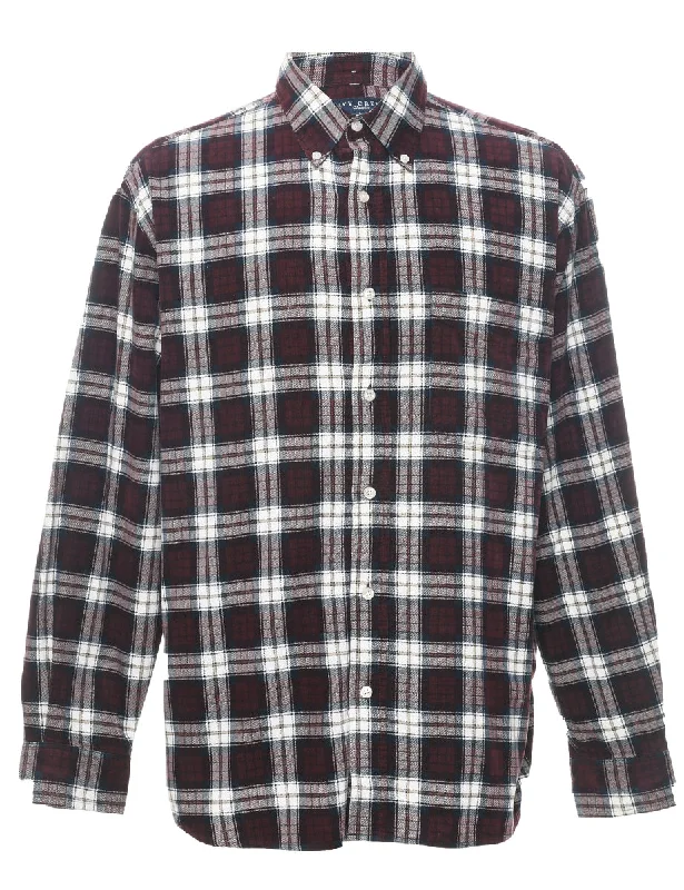 Girl Style Plum Corduroy Checked Shirt - L