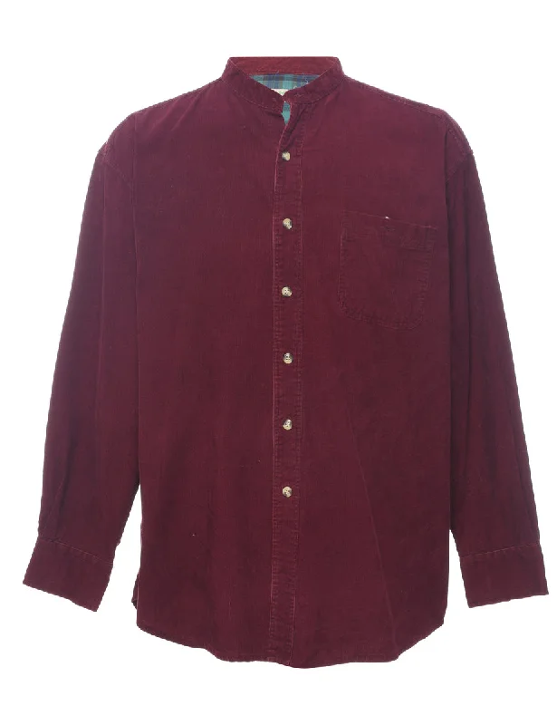 Light And Breathable Plum Corduroy Shirt - M