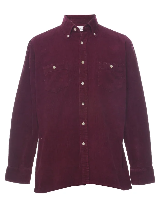 British Fashion Plum Corduroy Shirt - M
