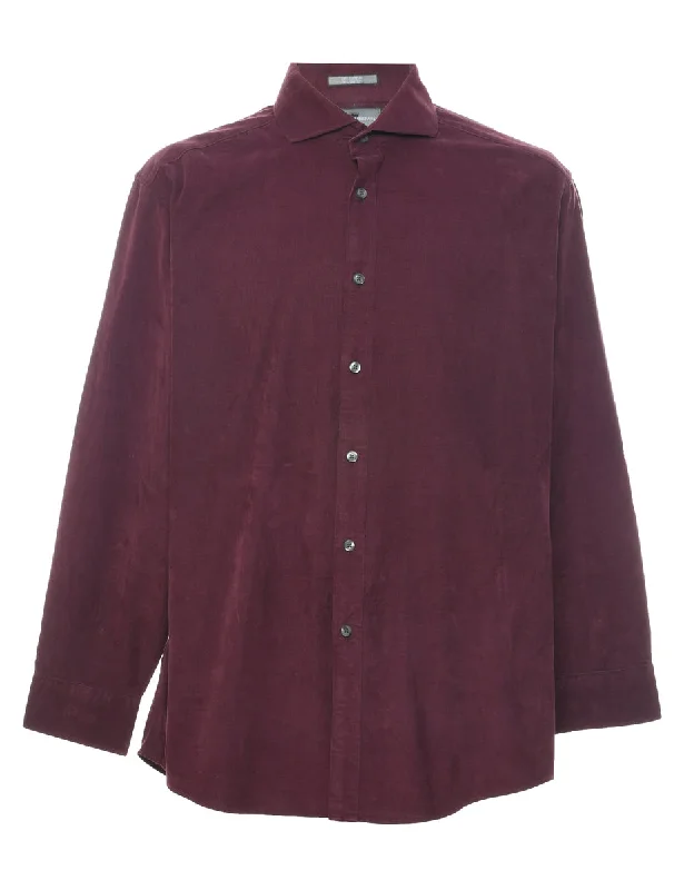 Street Charm Plum Corduroy Shirt - XL