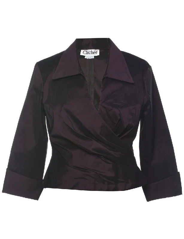 Comfortable And Casual Plum Evening Top - L