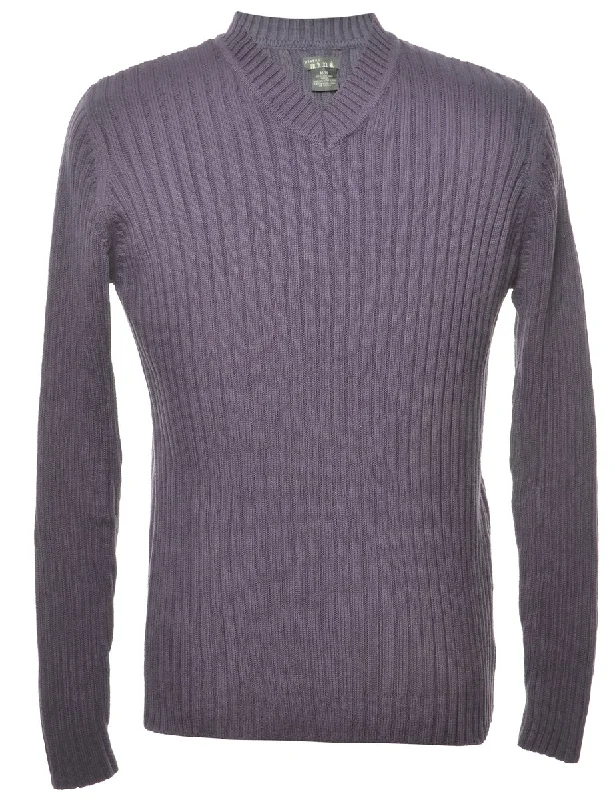 Cozy Lounge Wear Purple Jumper - M
