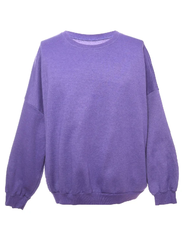 Comfortable Lifestyle Purple Plain Sweatshirt - L