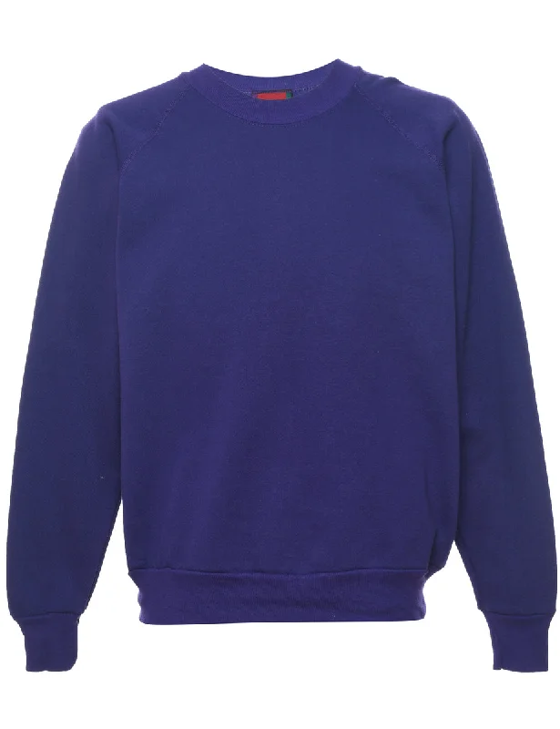 Soft Relaxation Wear Purple Plain Sweatshirt - M